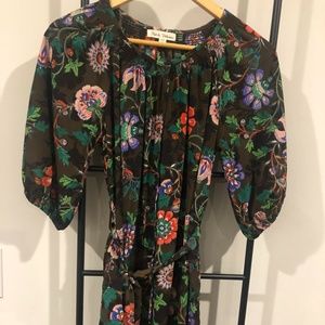 Floral Print Boutique Brand Dress with Tie Belt